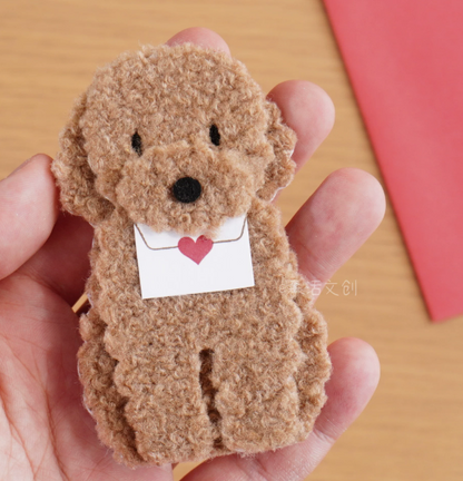 3D Plush Toy Poodle Mini Greeting Card