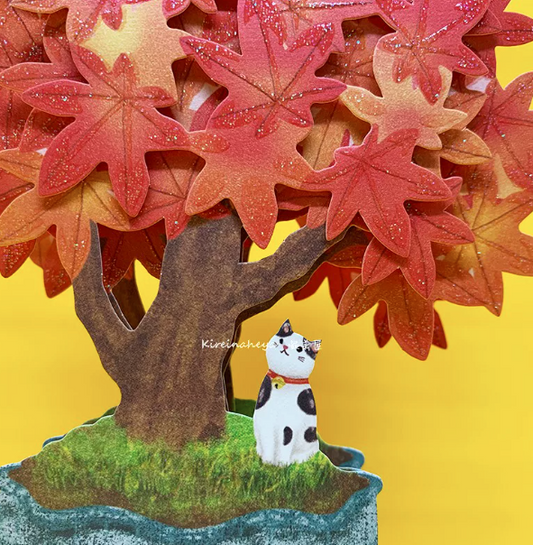 3D Pop-Up Autumn Maple Bonsai Greeting Card