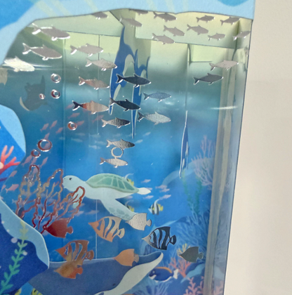 3D Pop-Up Aquarium and Ocean World Diorama Greeting Card