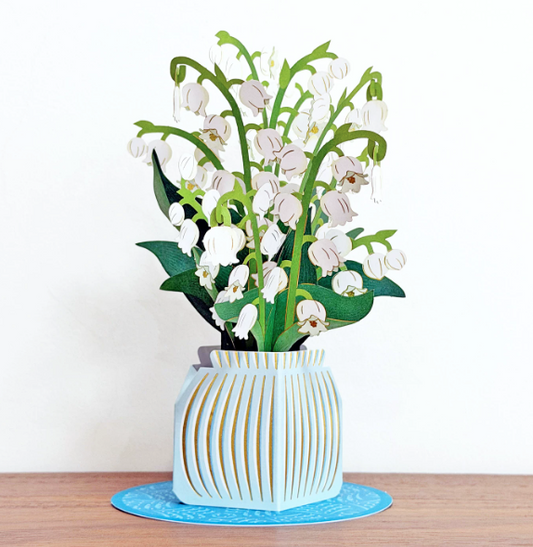 3D Pop-Up Lily of the Valley Vase Greeting Card