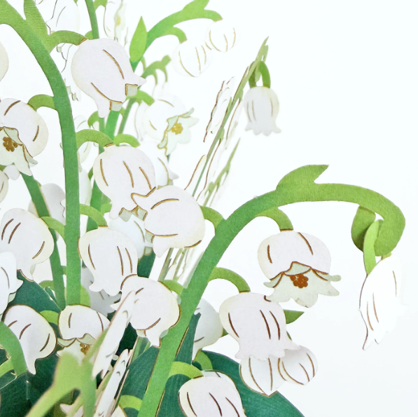 3D Pop-Up Lily of the Valley Vase Greeting Card