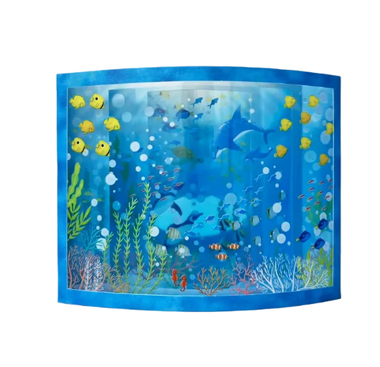 3D Pop-Up Curved Aquarium World Greeting Card