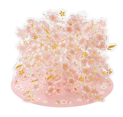3D Laser Pop-Up Transparent Sakura Greeting Card