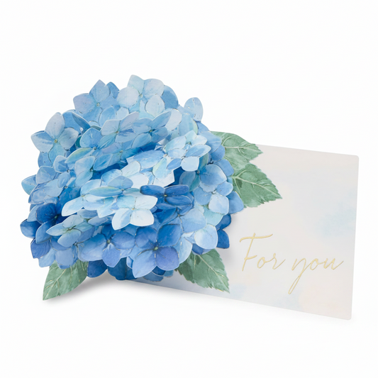 3D Pop-Up Blue Hydrangea Mini Greeting Card