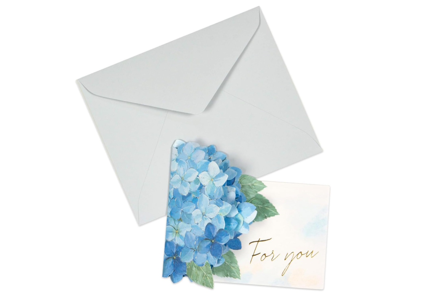 3D Pop-Up Blue Hydrangea Mini Greeting Card