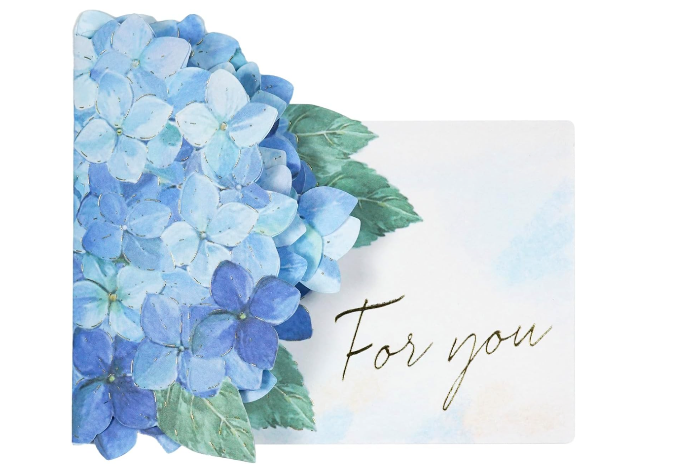 3D Pop-Up Blue Hydrangea Mini Greeting Card