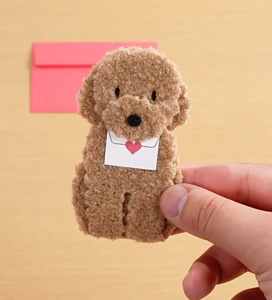 3D Plush Toy Poodle Mini Greeting Card