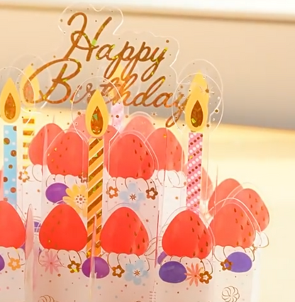 Happy Birthday Cake 3D Greeting card