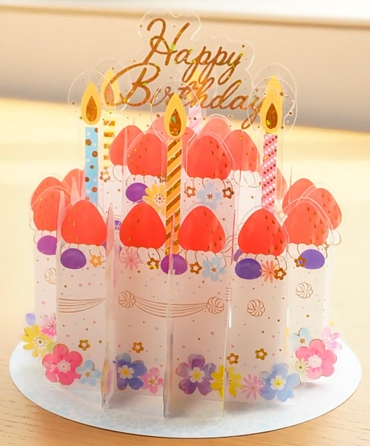 Happy Birthday Cake 3D Greeting card