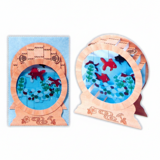 Goldfish tank 3D greeting card