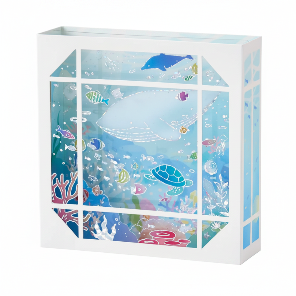 Sanrio Sea Creatures in a White Window Frame Summer Pop-Up Greeting Card