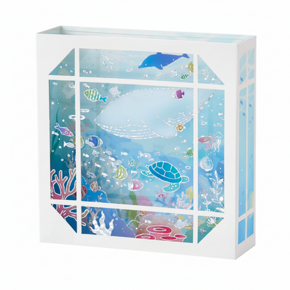 Sanrio Sea Creatures in a White Window Frame Summer Pop-Up Greeting Card