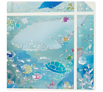 Sanrio Sea Creatures in a White Window Frame Summer Pop-Up Greeting Card