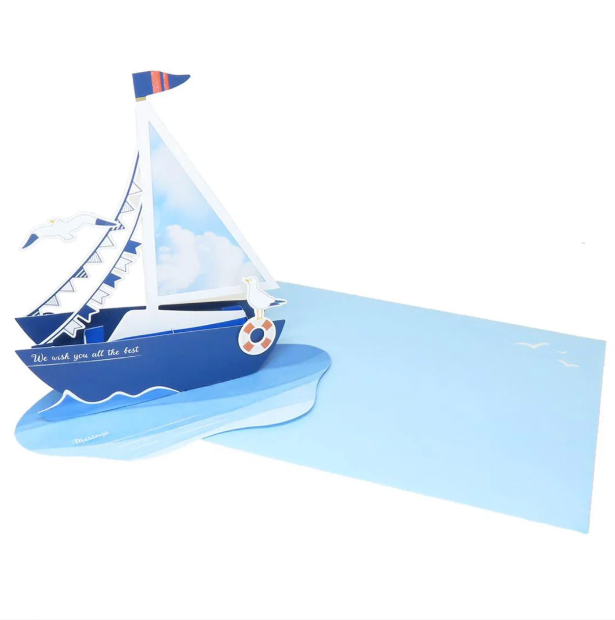 Art Print Japan (A.P.J.) Sailboat Marine Summer Pop-Up Greeting Card