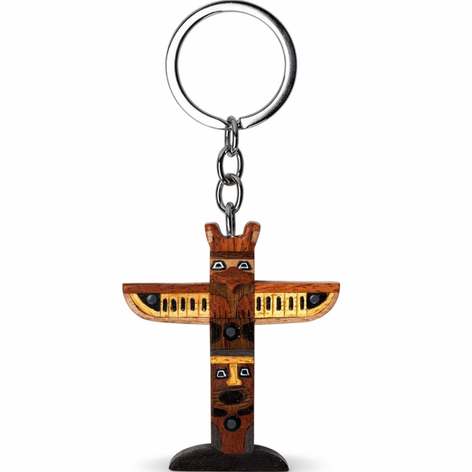 Wooden - Keychain- Totem Pole 2 x 2.25"