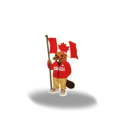 Canada Flag Beaver Cute Mascot Souvenir Embroidered Iron-On Patch - Collectible Travel Patch