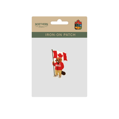 Canada Flag Beaver Cute Mascot Souvenir Embroidered Iron-On Patch - Collectible Travel Patch