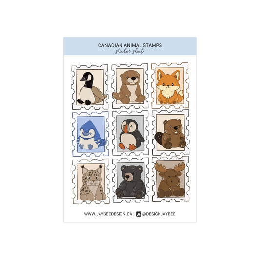 Canadian Animals Sticker Sheet