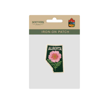 Alberta Wild Rose Embroidered Patch Provincial Flower Canada Souvenir Badge