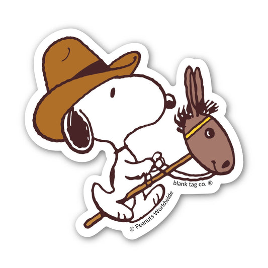Peanuts® Waterproof Sticker - Snoopy With A Hobby Horse