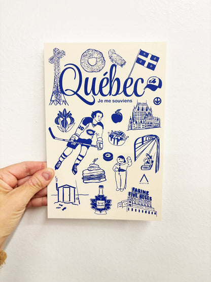 Quebec Canada Symbols 6x9 Postcard