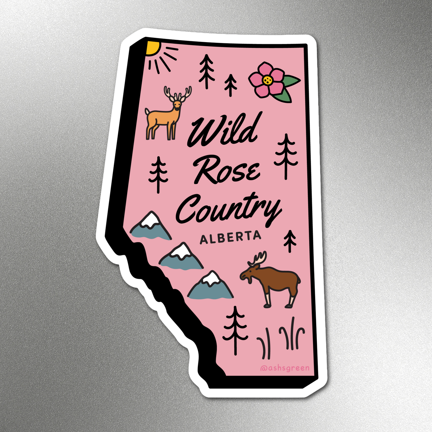Alberta, Wild Rose Country - fridge magnet