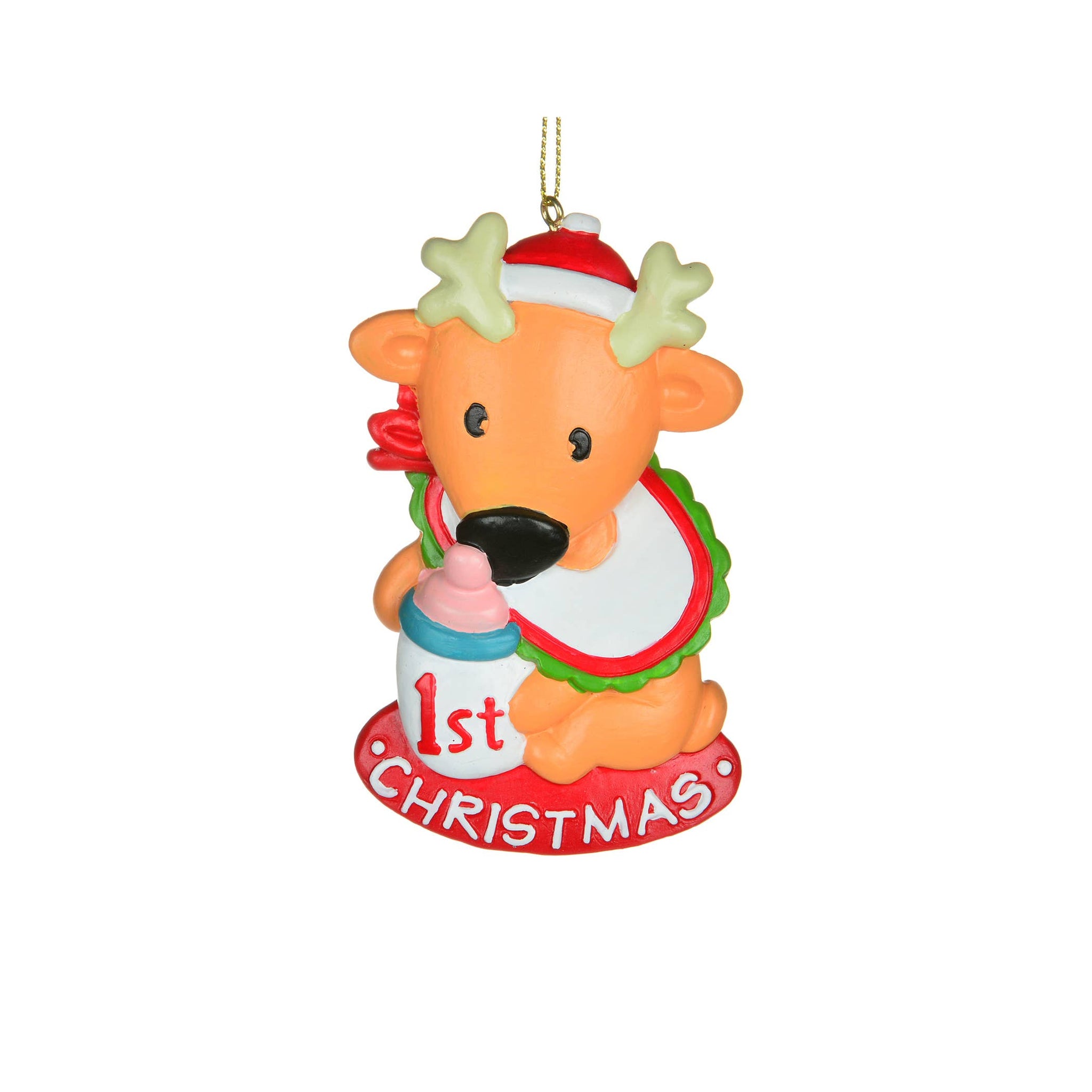 4" Baby Reindeer 1st Christmas Ornament
