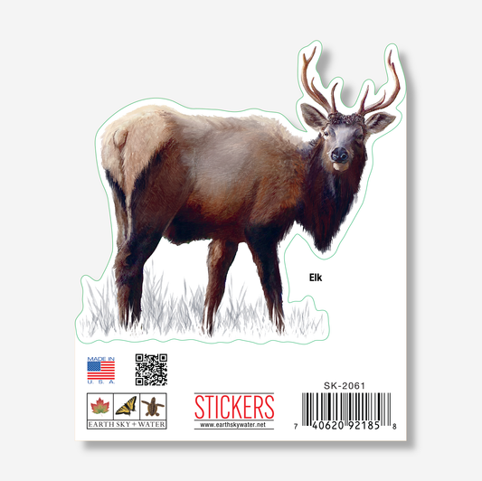 Elk  Nature Sticker, 3.5" wide