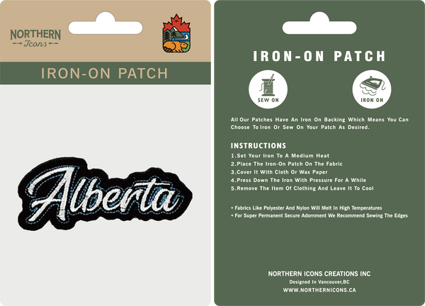 Alberta iron-on embroidery patch