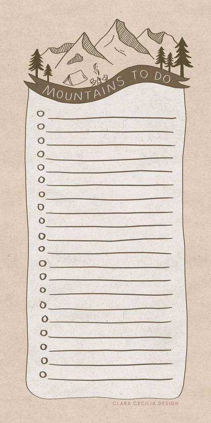Mountains To Do List Notepad