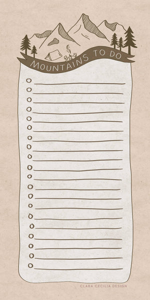 Mountains To Do List Notepad