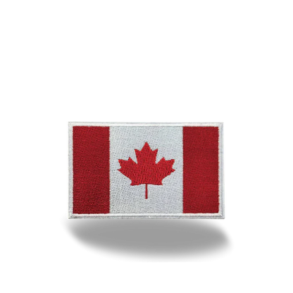 Canada Flag Embroidered Patch, Maple Leaf Iron-On Badge