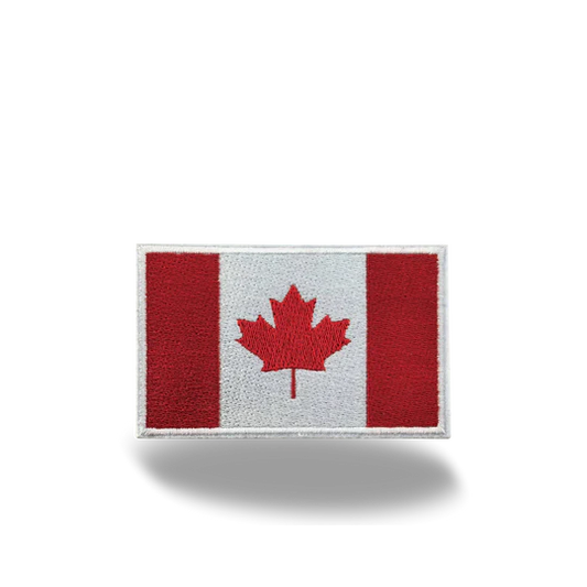 Canada Flag Embroidered Patch, Maple Leaf Iron-On Badge