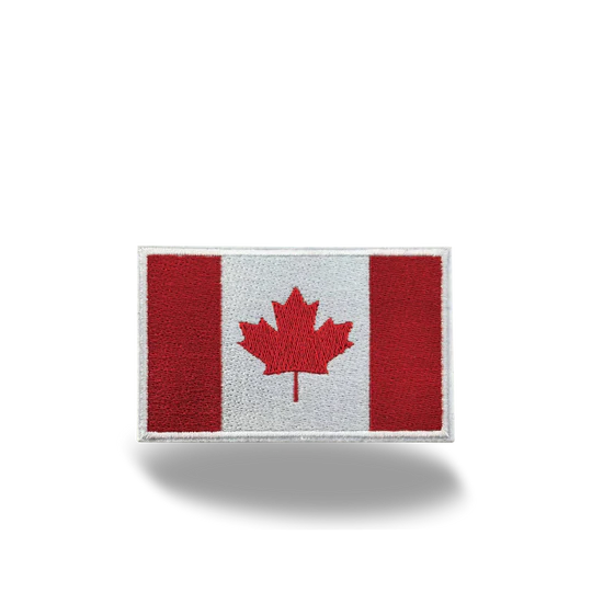 Canada Flag Embroidered Patch, Maple Leaf Iron-On Badge