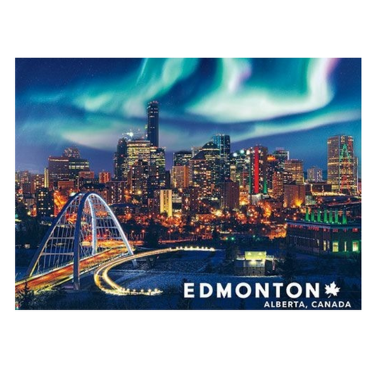Edmonton Souvenir Fridge Magnet Beautiful Northern Lights