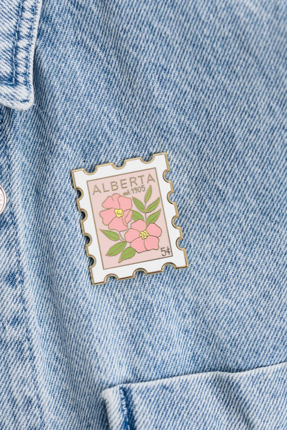 Alberta Postage Stamp Enamel Pin