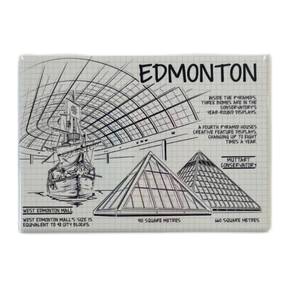 Edmonton Souvenir Fridge Magnet Architectural Designs in Edmonton