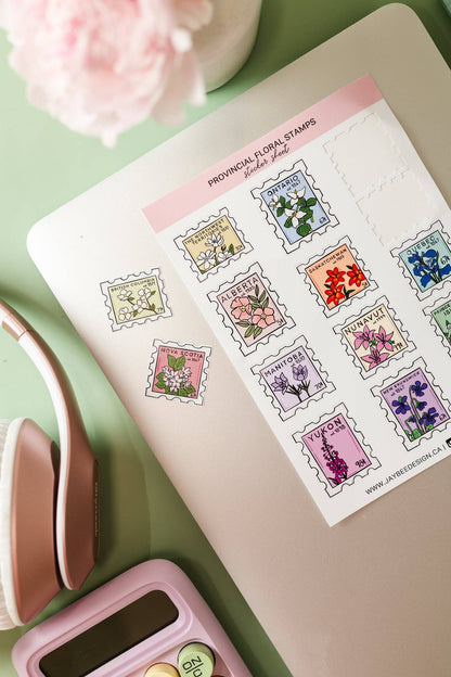 Provincial Floral Stamps Sticker Sheet