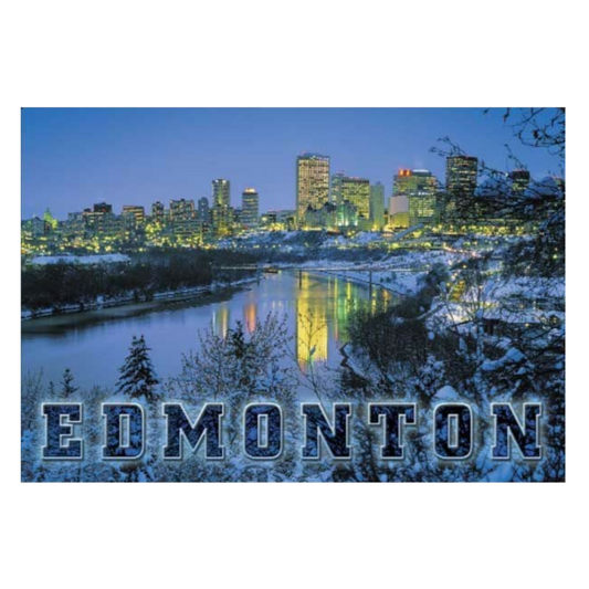 Edmonton Souvenir Fridge Magnet Skyline at Night