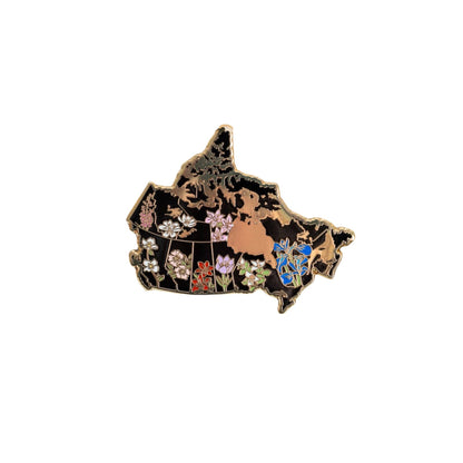 Canada Floral Enamel Pin