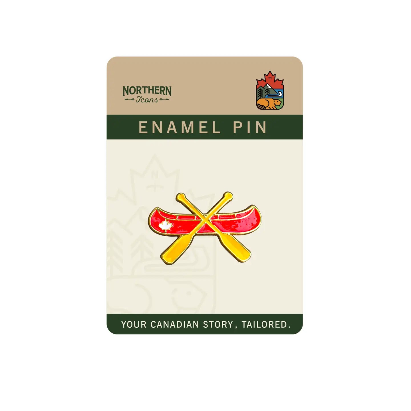 Canadian Canoe Enamel Pin – Maple Leaf Paddles Adventure Souvenir Gift Lapel Pins