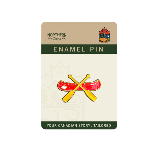 Canadian Canoe Enamel Pin – Maple Leaf Paddles Adventure Souvenir Gift Lapel Pins