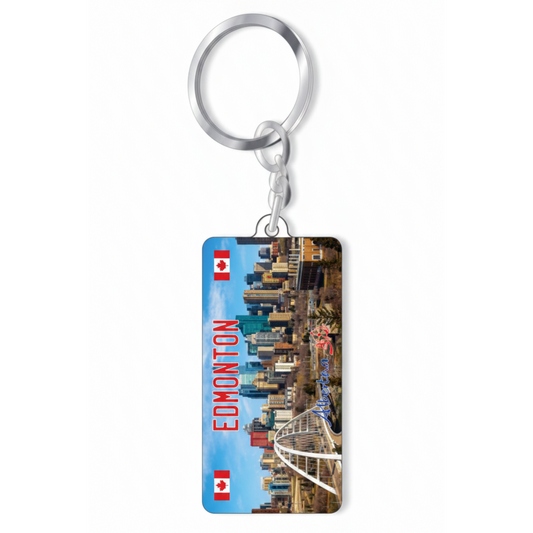Aluminum Licence Plate Keychain - Edmonton Image
