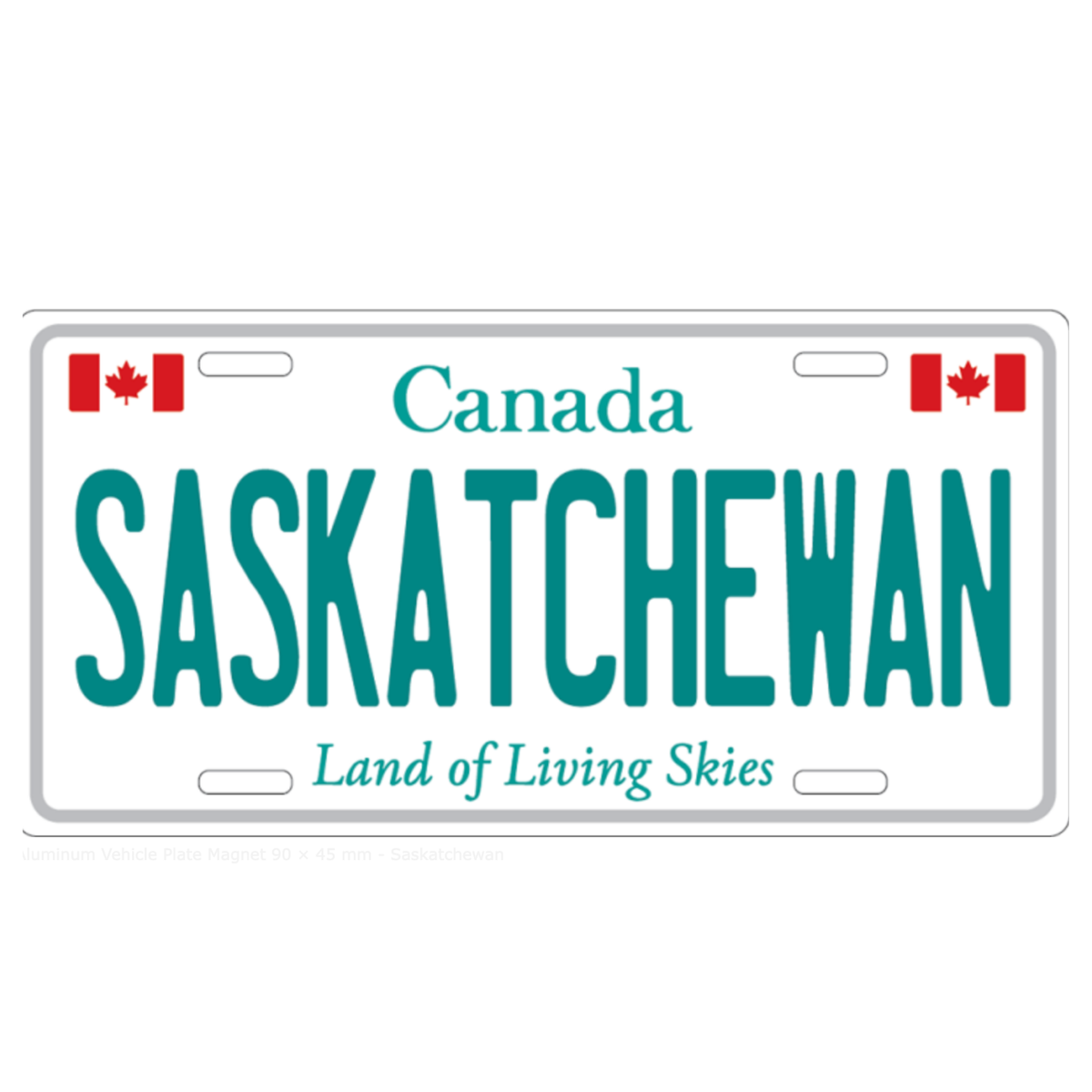 Aluminum Vehicle Plate Magnet 90 × 45 mm - Saskatchewan