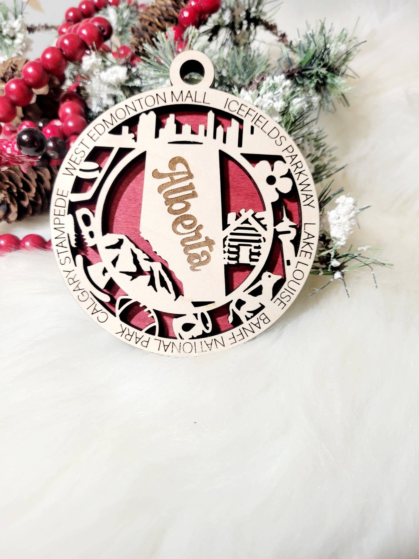 Alberta & Calgary Canada Christmas Ornament: No Color:full Cutout / Full Cut Out