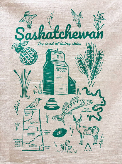 Saskatchewan Commemorative Organic Tea Towel - 20x24