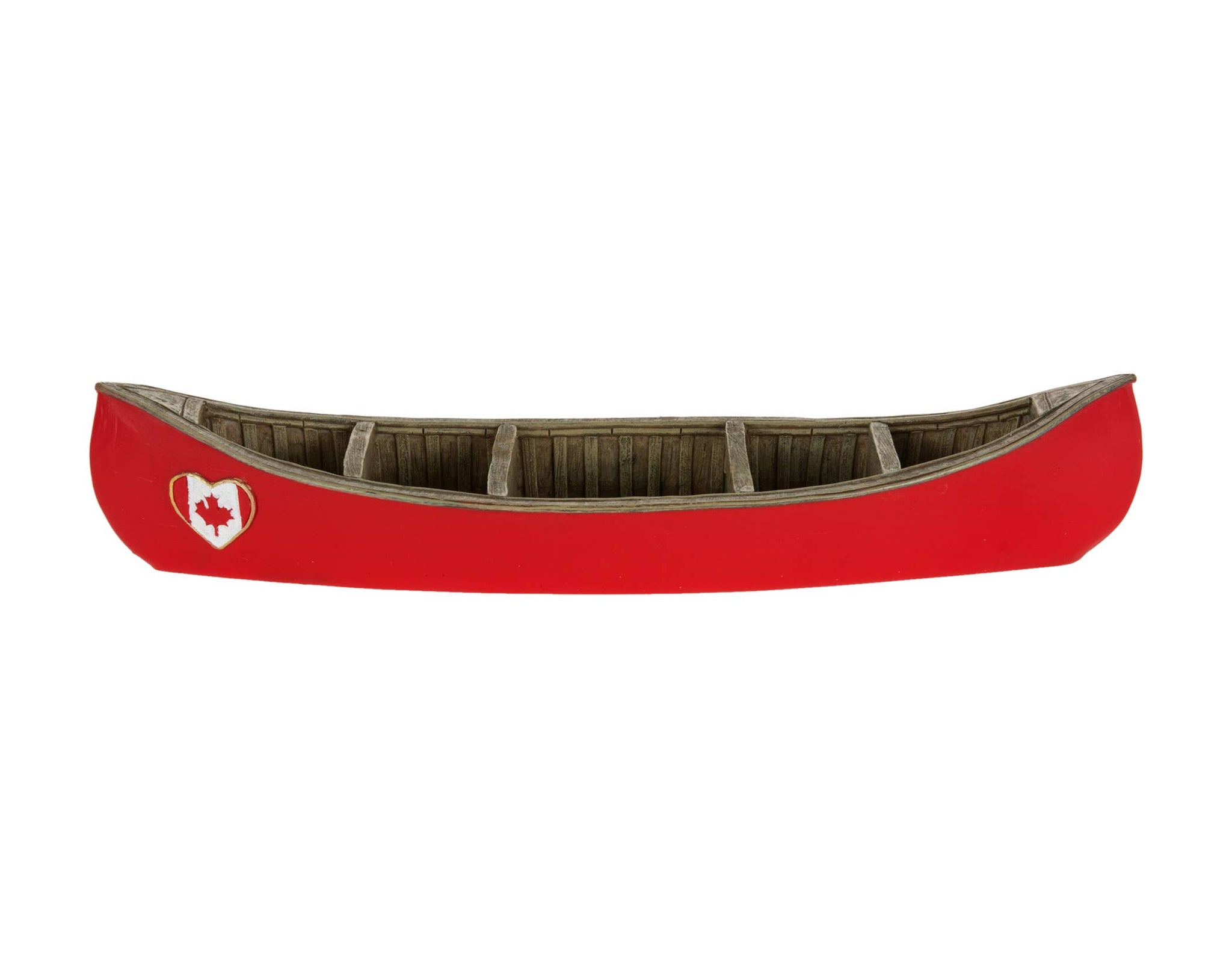 12.5" Red Canoe w/Canada Flag Heart