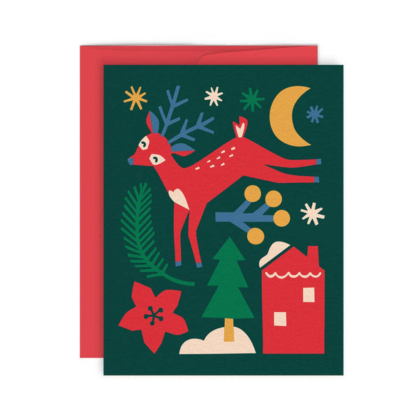 BAMBI — Greeting Card: SINGLE CARD RED