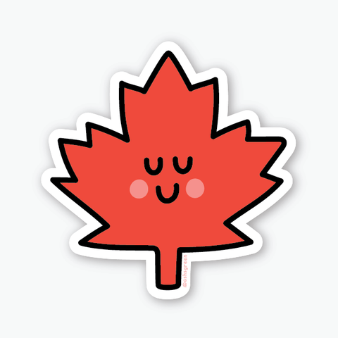 Cute Maple Leaf 🍁 - 3" vinyl sticker
