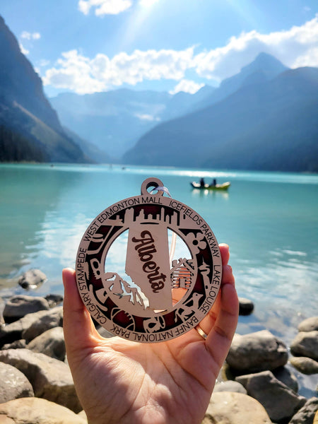 Alberta & Calgary Canada Christmas Ornament: No Color:full Cutout / Full Cut Out